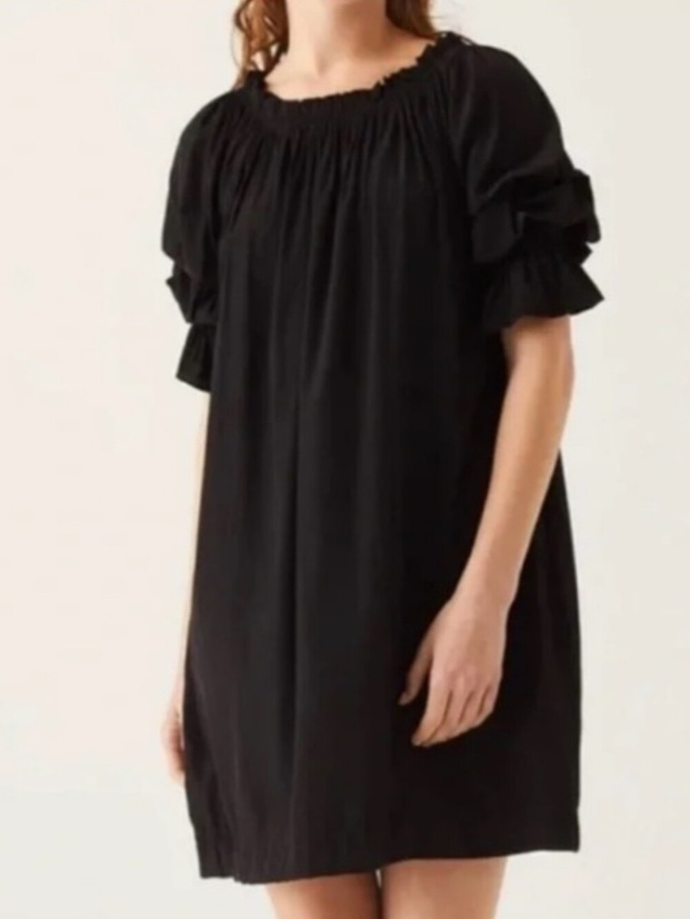 Mersea Tulum Ruffle Mini Dress w/pockets in Blue Size Medium
